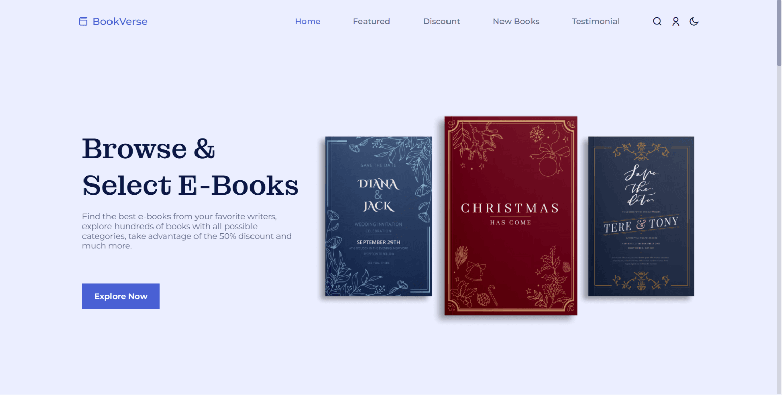 Screenshot of BookVerse — Online Book Store