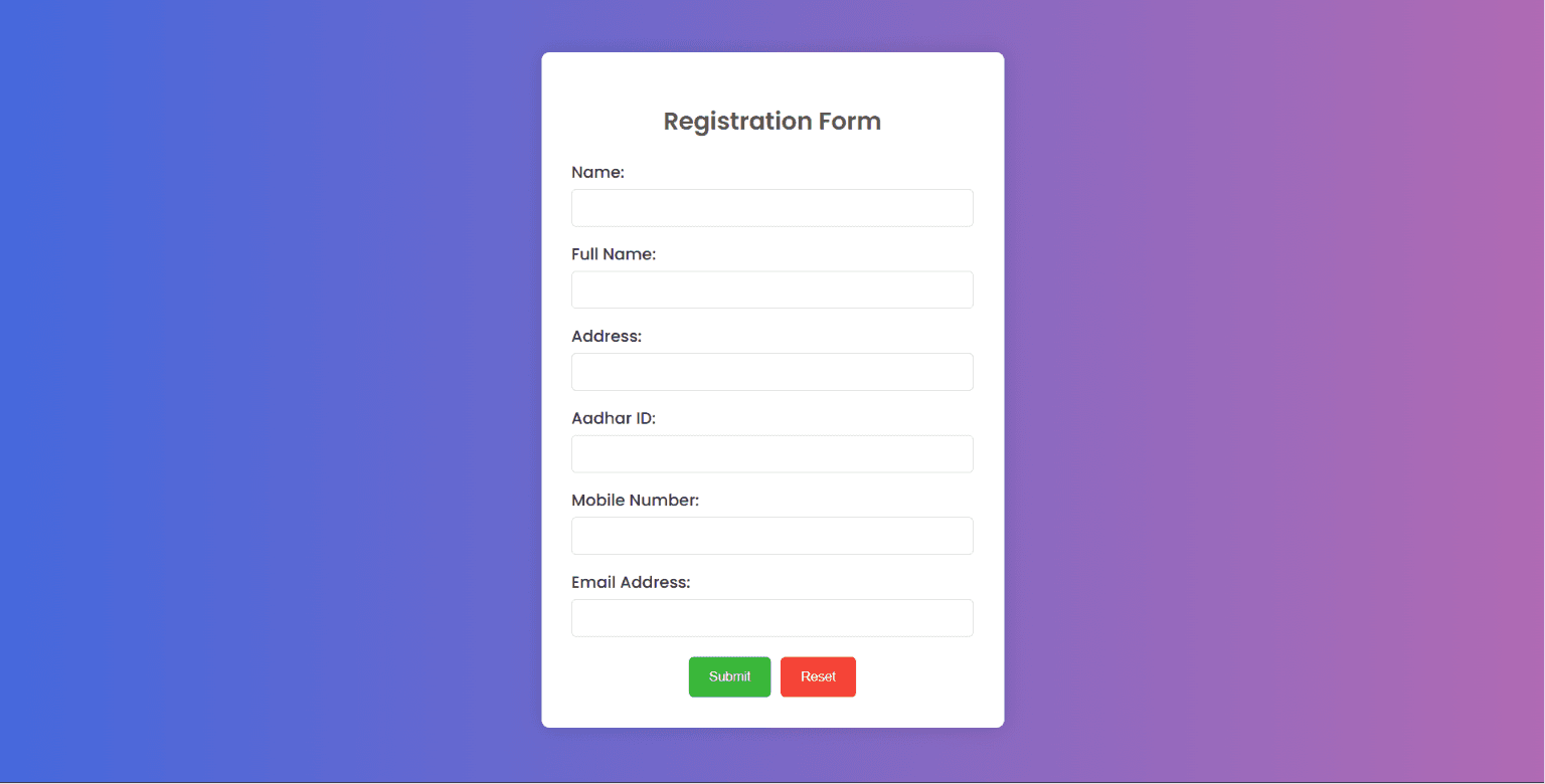 Screenshot of Responsive Registration Form